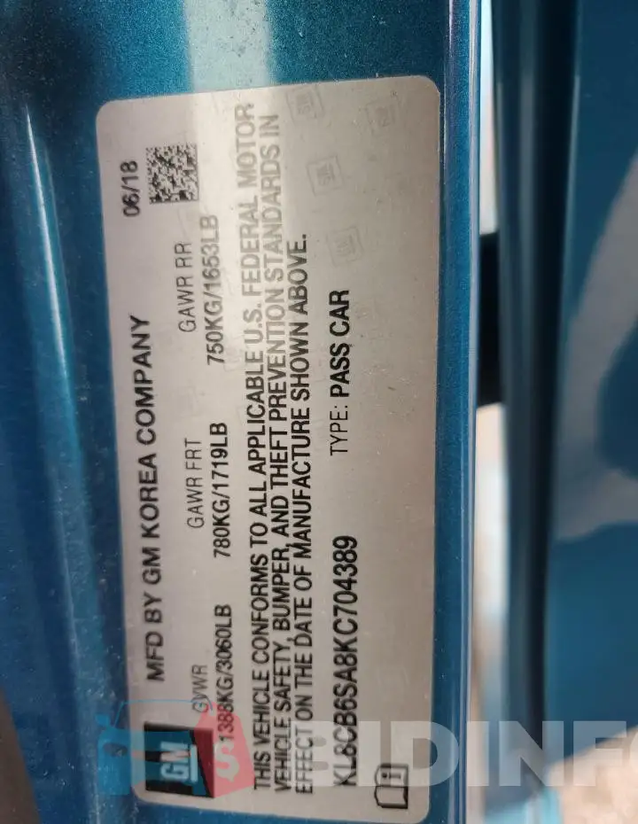 KL8CB6SA8KC704389 Photo# 13