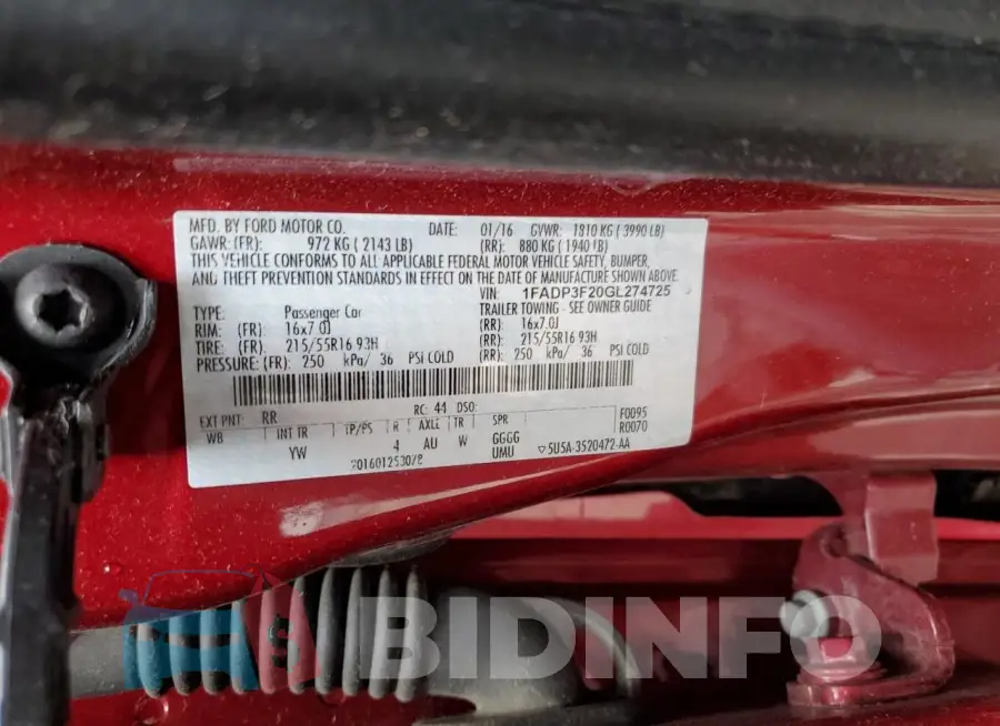 1FADP3F20GL274725 Photo# 12
