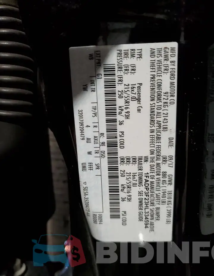 1FADP3F23HL334594 Photo# 13