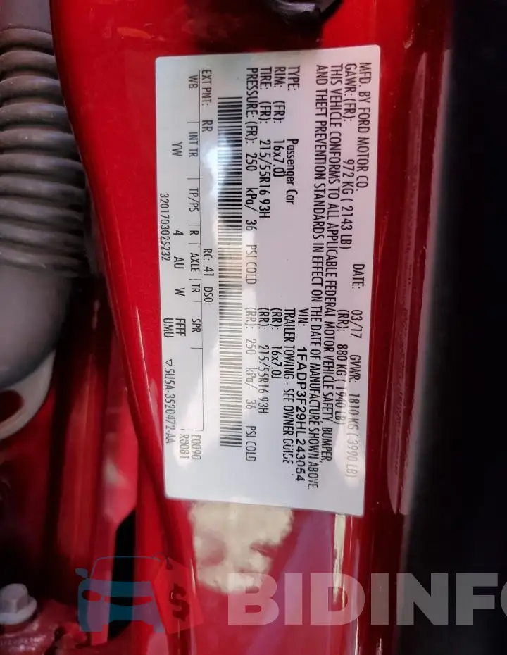 1FADP3F29HL243054 Photo# 12