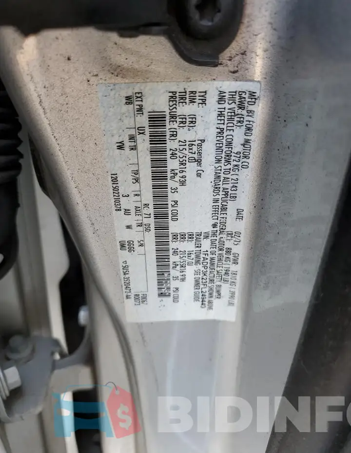 1FADP3K23FL249449 Photo# 12