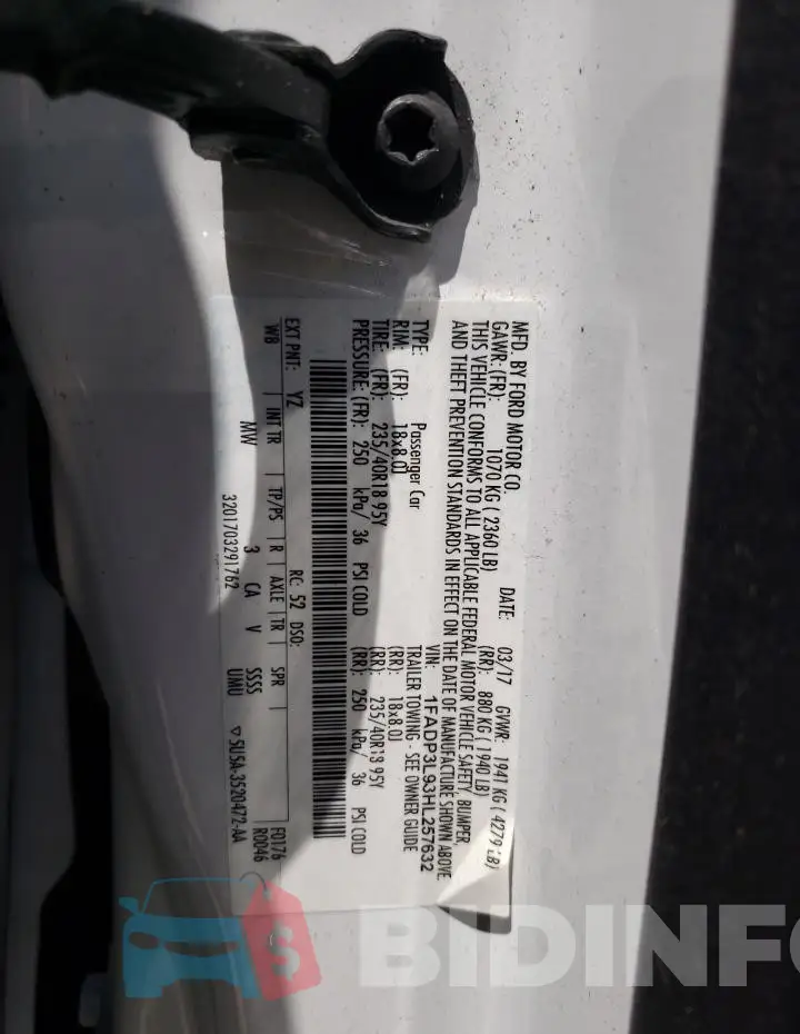 1FADP3L93HL257632 Photo# 12