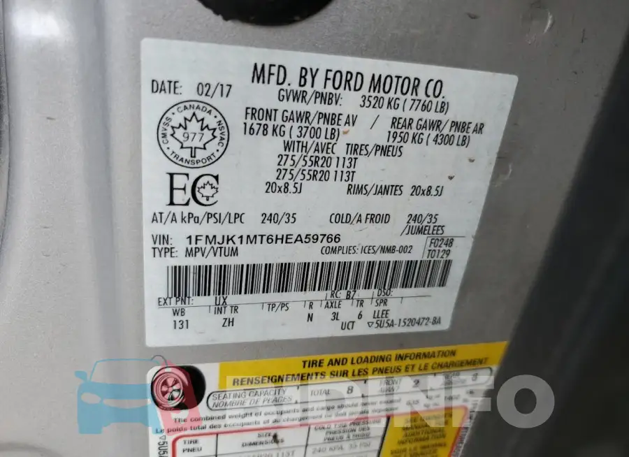 1FMJK1MT6HEA59766 Photo# 13