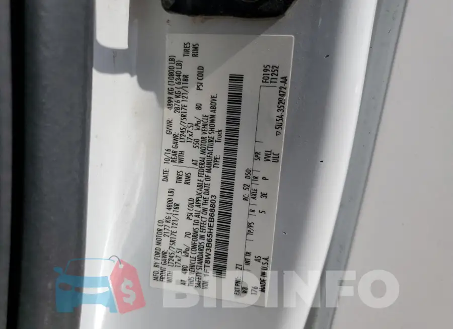 1FT8W3B65HEB68803 Photo# 12