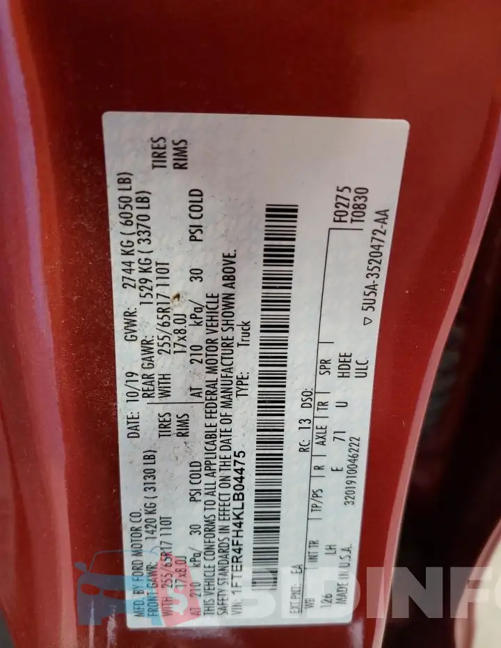 1FTER4FH4KLB04475 Photo# 12