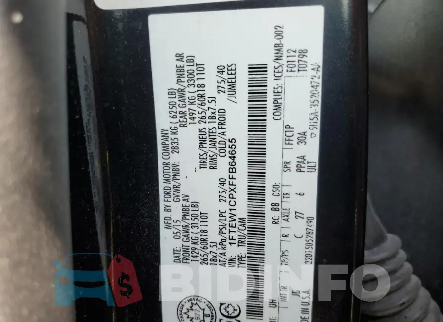1FTEW1CPXFFB64655 Photo# 12