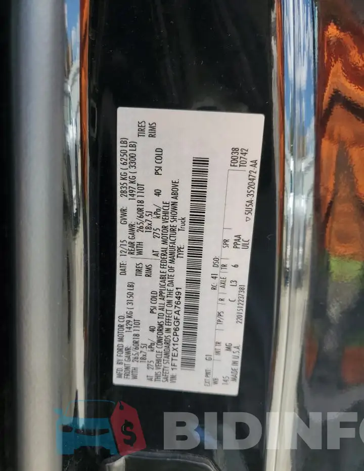 1FTEX1CP6GFA76491 Photo# 12