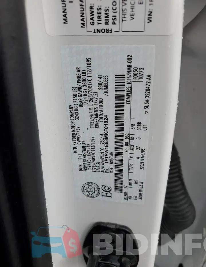1FTFW1E88MKF01824 Photo# 12