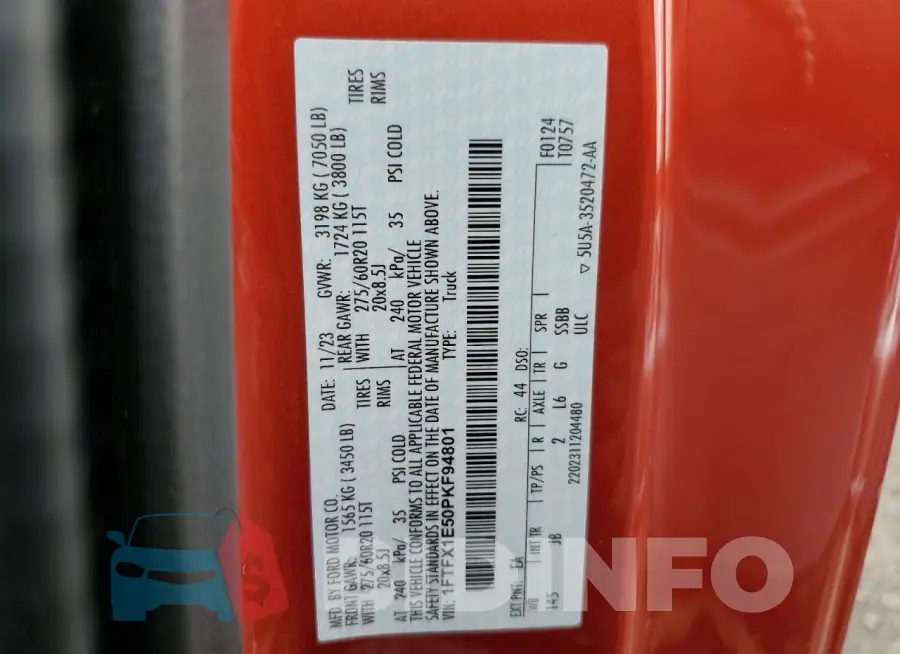 1FTFX1E50PKF94801 Photo# 12