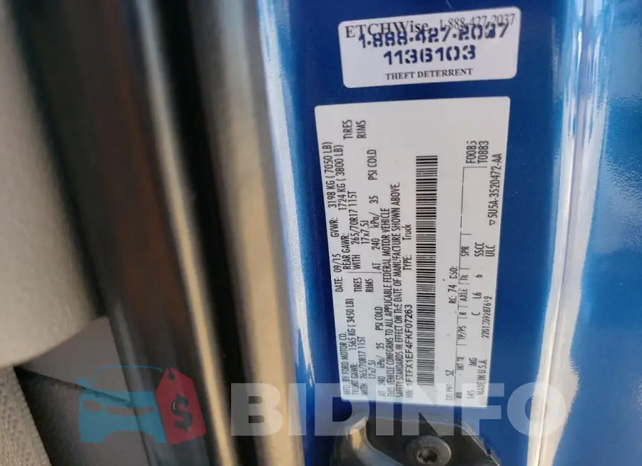 1FTFX1EF4FKF07263 Photo# 12