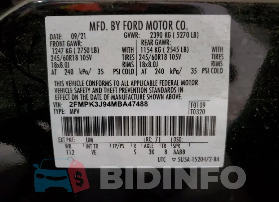 2FMPK3J94MBA47488 Photo# 13
