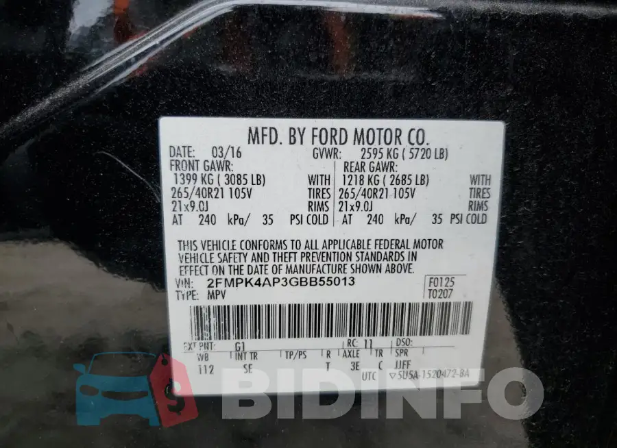 2FMPK4AP3GBB55013 Photo# 13