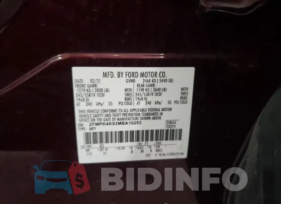 2FMPK4K93MBA16253 Photo# 14