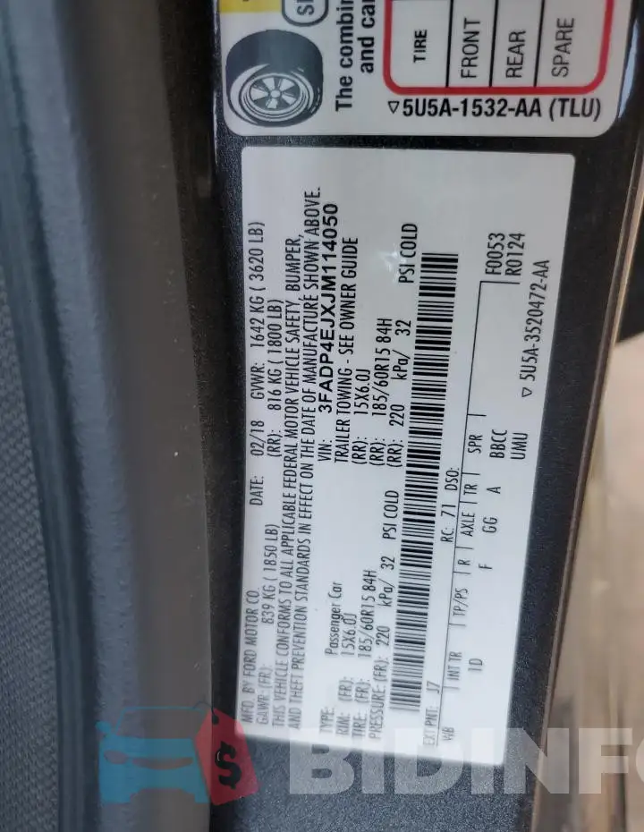 3FADP4EJXJM114050 Photo# 12