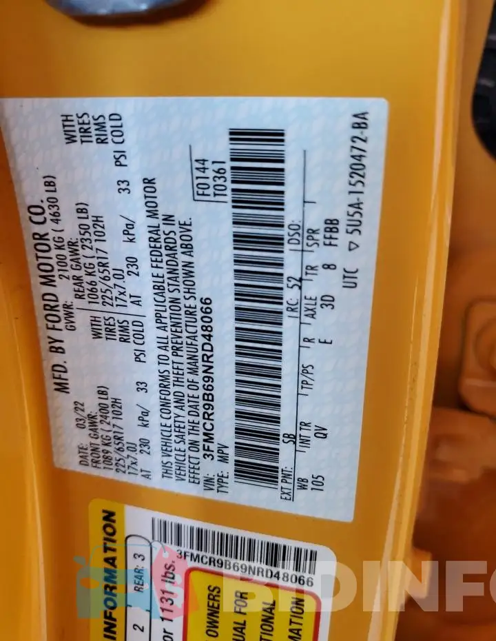 3FMCR9B69NRD48066 Photo# 13