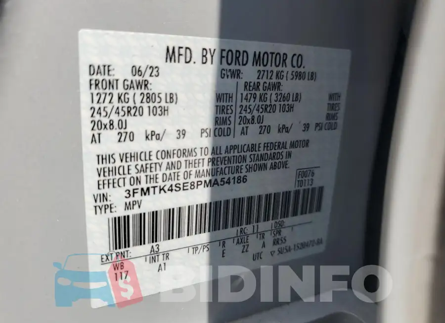 3FMTK4SE8PMA54186 Photo# 13
