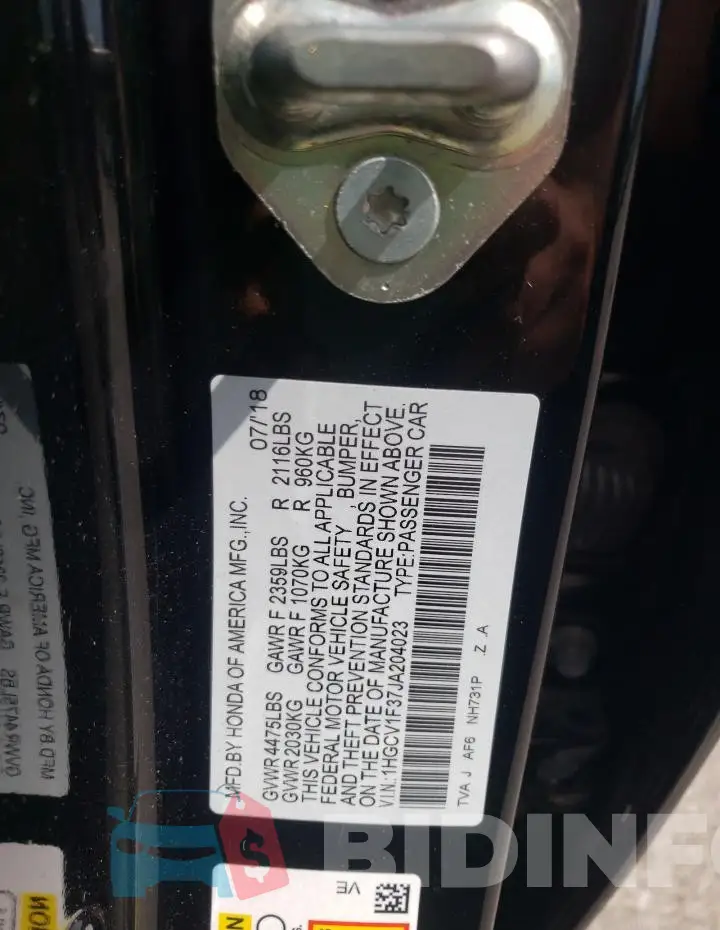 1HGCV1F37JA204023 Photo# 13