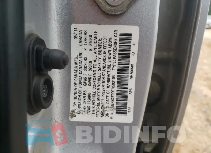 2HGFB2F90FH503166 Photo# 12