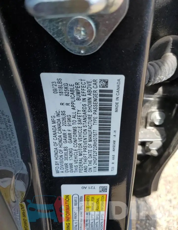 2HGFE2F23RH507677 Photo# 13