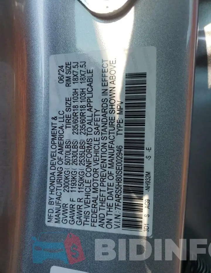 7FARS5H80SE002946 Photo# 12