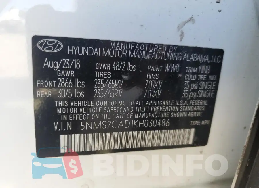 5NMS2CAD1KH030486 Photo# 14