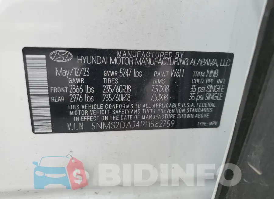5NMS2DAJ4PH582759 Photo# 12