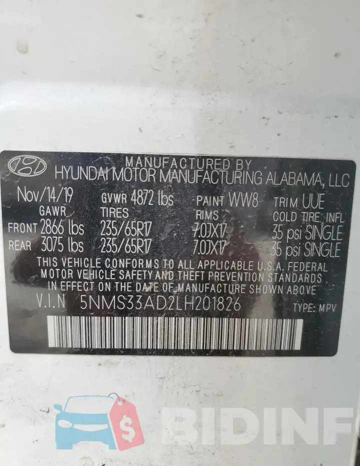 5NMS33AD2LH201826 Photo# 13
