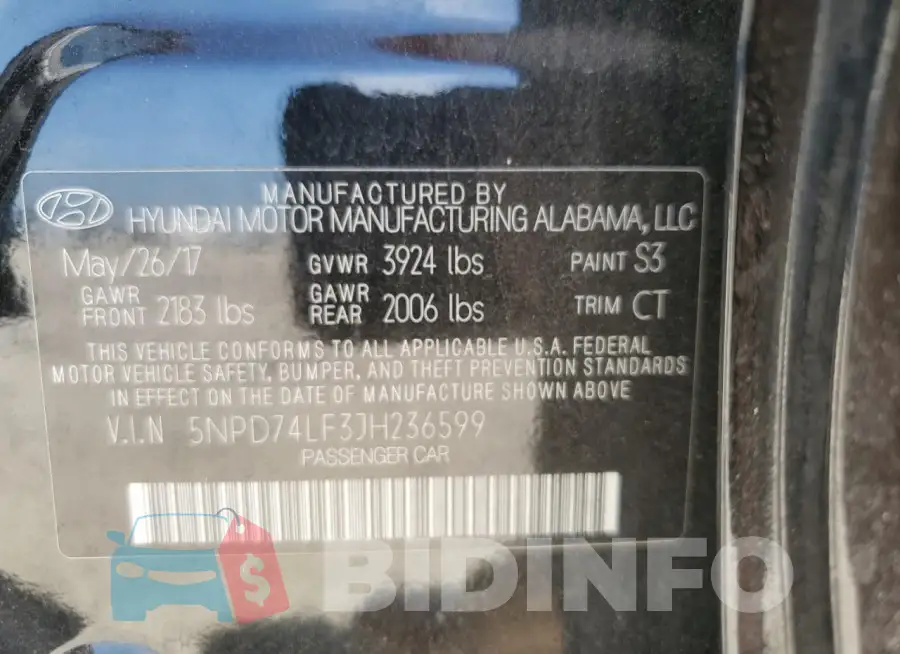 5NPD74LF3JH236599 Photo# 12
