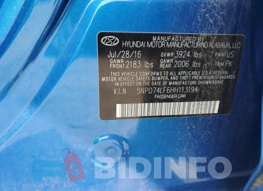 5NPD74LF6HH113194 Photo# 12