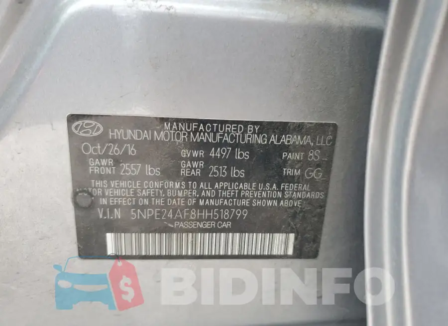 5NPE24AF8HH518799 Photo# 12