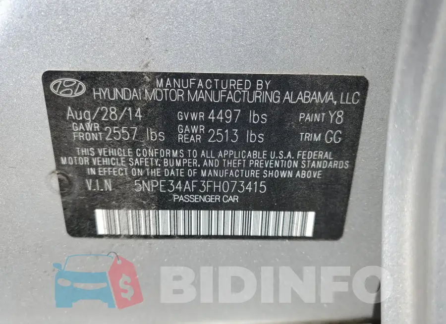 5NPE34AF3FH073415 Photo# 12
