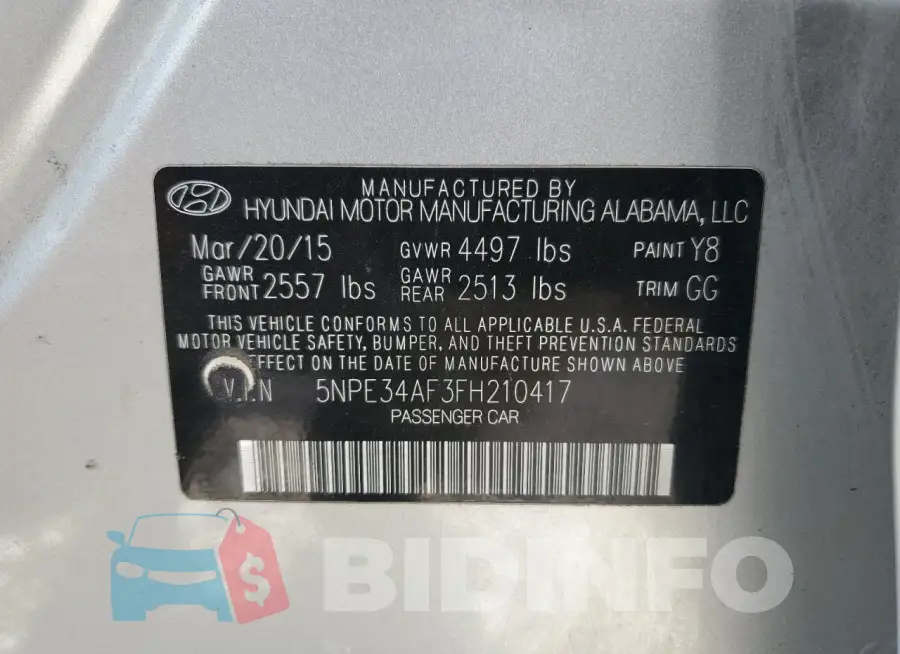 5NPE34AF3FH210417 Photo# 13