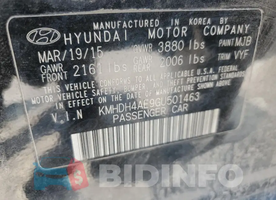 KMHDH4AE9GU501463 Photo# 13