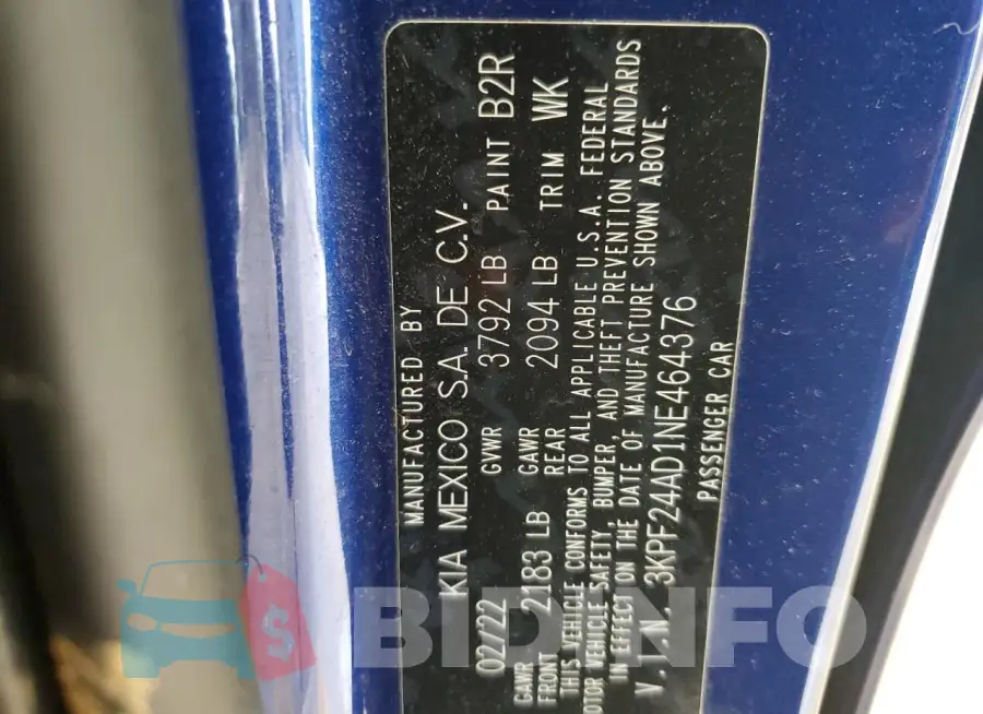 3KPF24AD1NE464376 Photo# 12