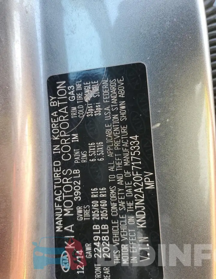 KNDJN2A20F7175334 Photo# 13