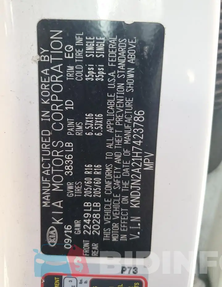 KNDJN2A21H7423786 Photo# 12