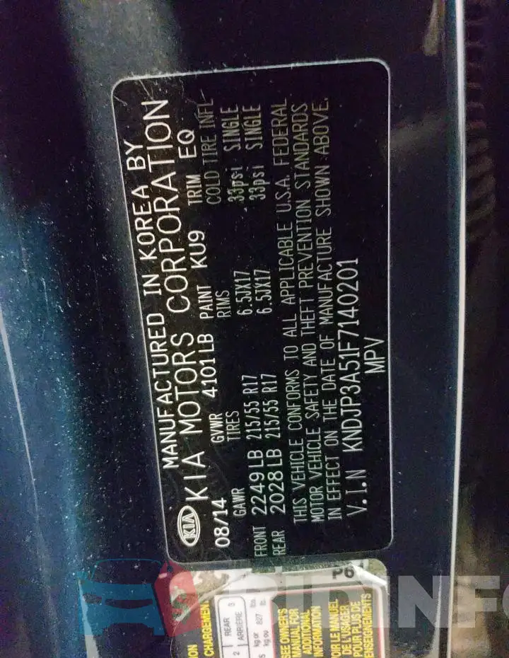 KNDJP3A51F7140201 Photo# 13