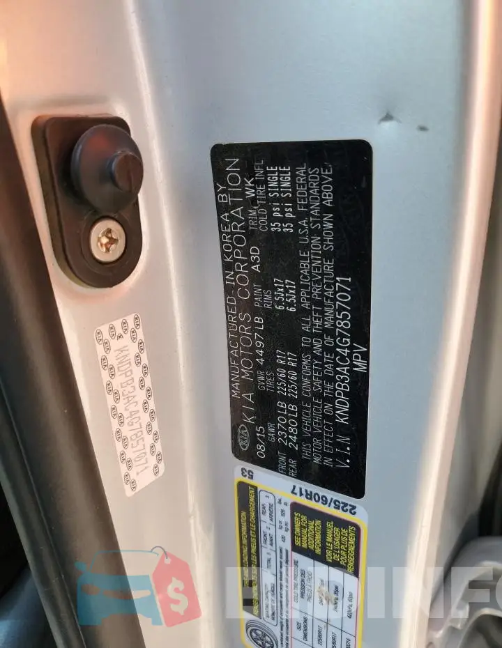 KNDPB3AC4G7857071 Photo# 12