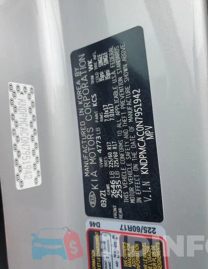 KNDPMCAC0N7951942 Photo# 14