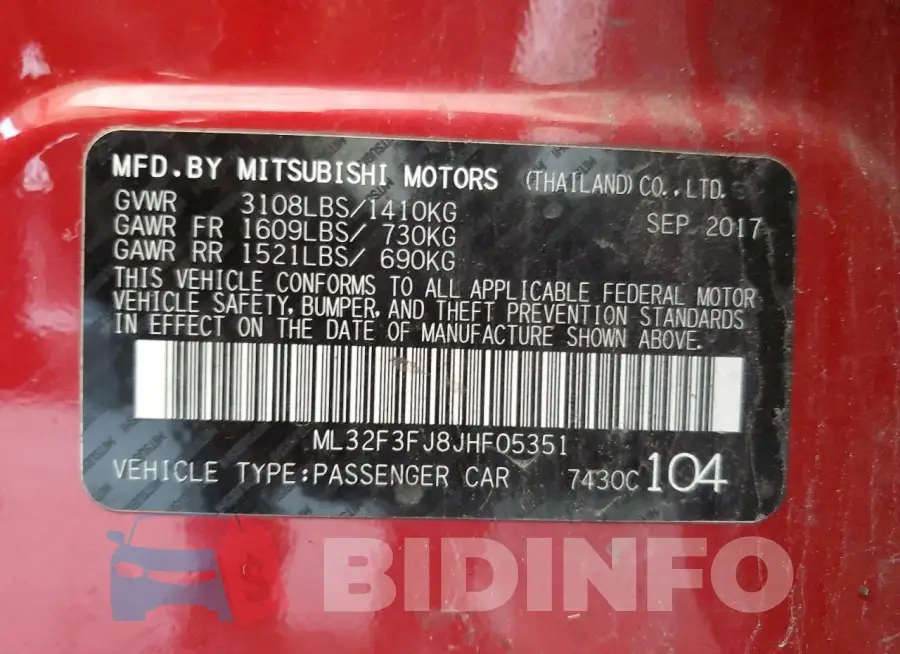 ML32F3FJ8JHF05351 Photo# 12