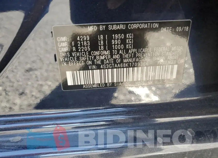 4S3GTAA68K1709366 Photo# 12