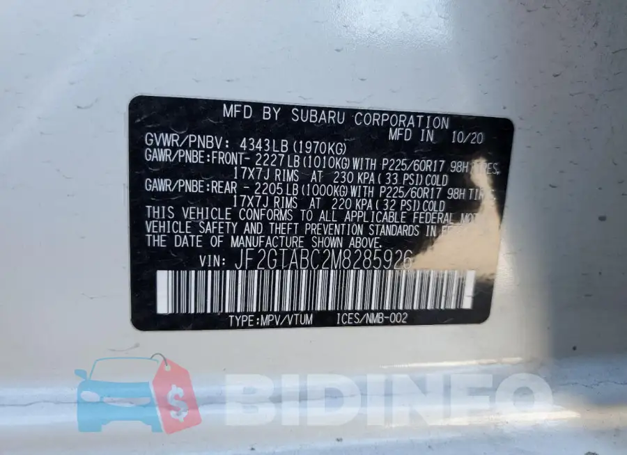 JF2GTABC2M8285926 Photo# 12