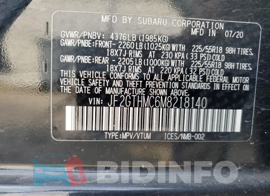 JF2GTHMC6M8218140 Photo# 12