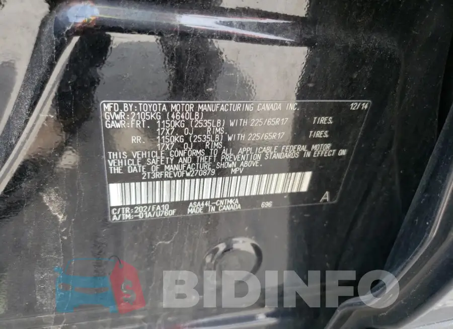 2T3RFREV0FW270879 Photo# 13