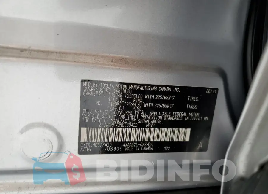 2T3W1RFV9MC150433 Photo# 13