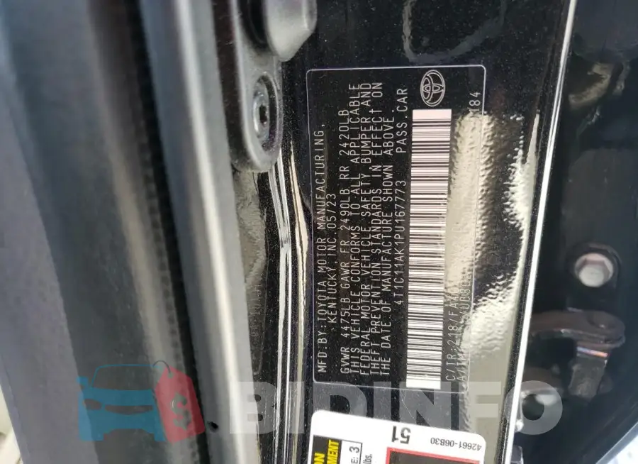 4T1C11AK1PU167773 Photo# 13