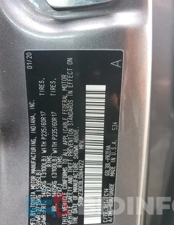 5TDKZ3DC0LS064822 Photo# 13
