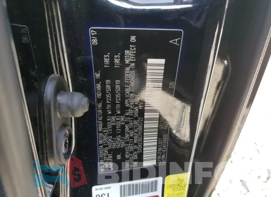 5TDXZ3DC7HS885722 Photo# 13
