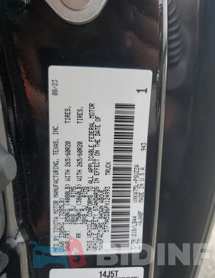 5TFMA5DB6PX124993 Photo# 12