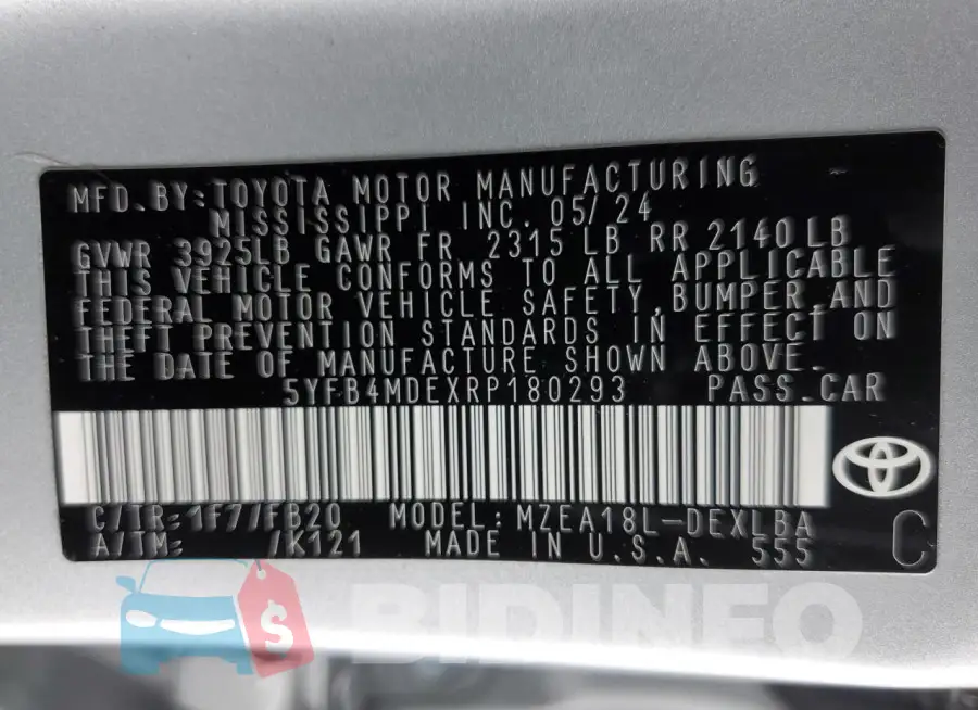 5YFB4MDEXRP180293 Photo# 12